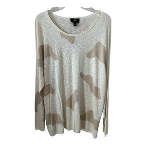 By Giuliana Women’s Cream Long Sleeve Sweater - Size 1X, Abstract Pattern, Plus